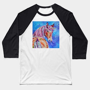 "Cinnamon" - Palomino horse painting Baseball T-Shirt